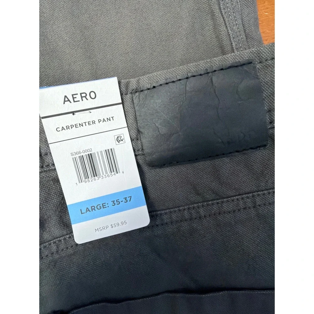 Aeropostale Carpenter Pant Mens Large Gray Cotton Canvas Utility Workwear NEW